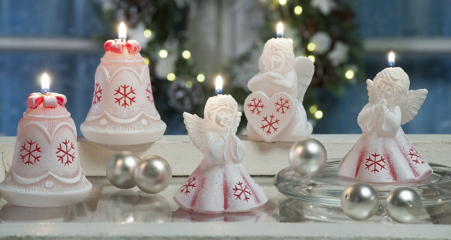 MINI CHRISTMAS ANGELS 8 CM - Coloris : Blanc et rouge