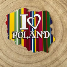 Magnet carte Pologne I LOVE...