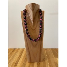 Collier boules avec tissu...